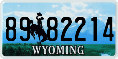 WY license plate 8982214