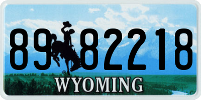 WY license plate 8982218