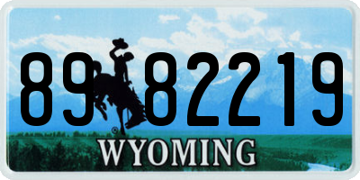 WY license plate 8982219