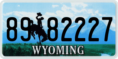 WY license plate 8982227