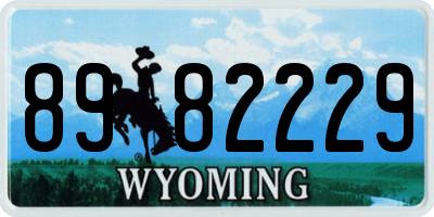 WY license plate 8982229