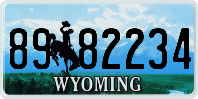 WY license plate 8982234