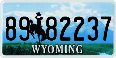 WY license plate 8982237