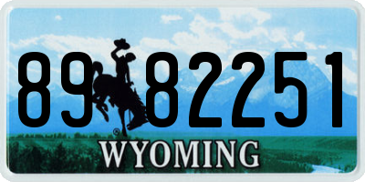 WY license plate 8982251