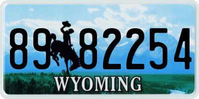 WY license plate 8982254