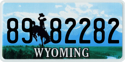 WY license plate 8982282