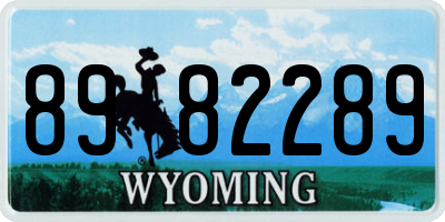 WY license plate 8982289