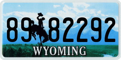 WY license plate 8982292