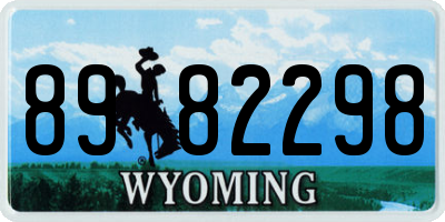WY license plate 8982298