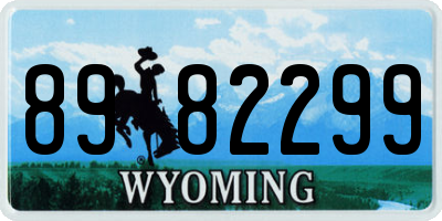 WY license plate 8982299