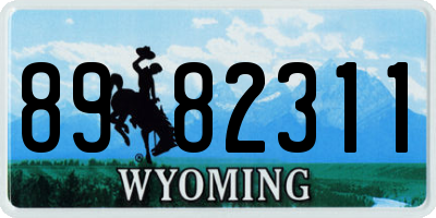 WY license plate 8982311