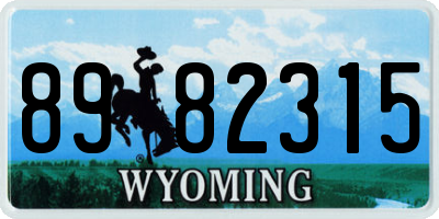WY license plate 8982315