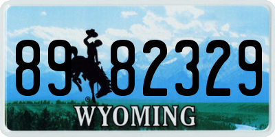 WY license plate 8982329