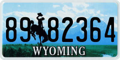 WY license plate 8982364