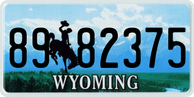 WY license plate 8982375
