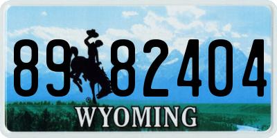 WY license plate 8982404