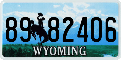 WY license plate 8982406