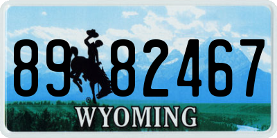WY license plate 8982467