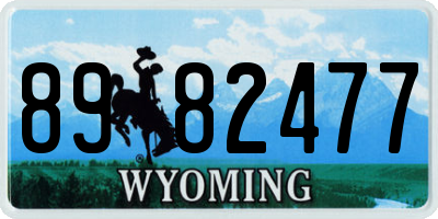 WY license plate 8982477