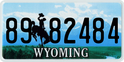 WY license plate 8982484