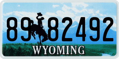 WY license plate 8982492