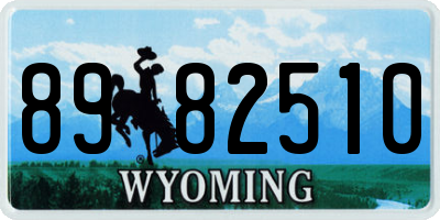 WY license plate 8982510