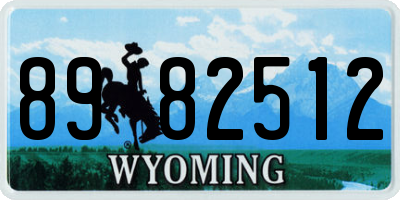 WY license plate 8982512