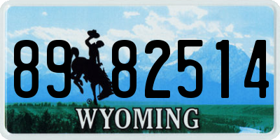 WY license plate 8982514