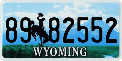 WY license plate 8982552