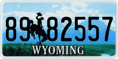 WY license plate 8982557
