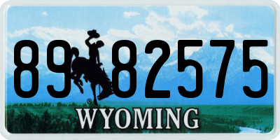 WY license plate 8982575