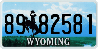 WY license plate 8982581