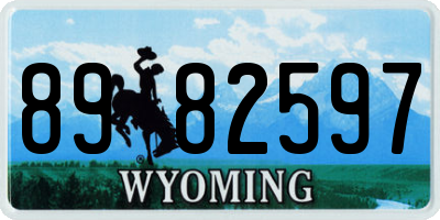WY license plate 8982597