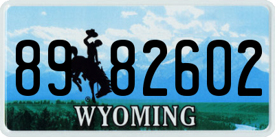 WY license plate 8982602