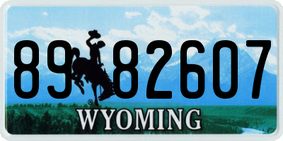WY license plate 8982607