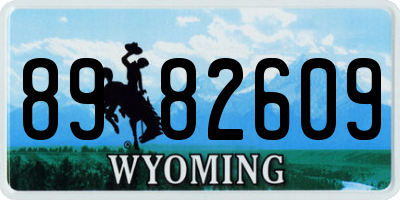 WY license plate 8982609