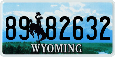 WY license plate 8982632