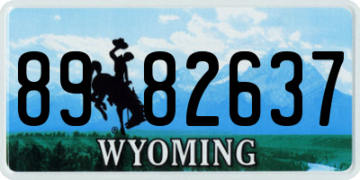 WY license plate 8982637