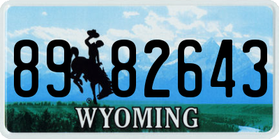 WY license plate 8982643