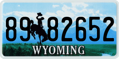 WY license plate 8982652