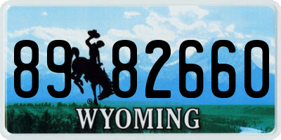 WY license plate 8982660