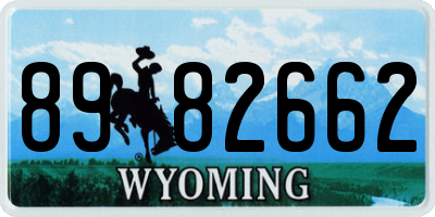 WY license plate 8982662