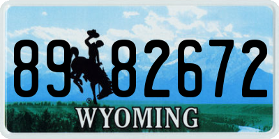 WY license plate 8982672