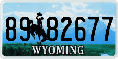 WY license plate 8982677
