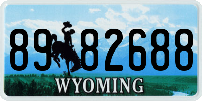 WY license plate 8982688