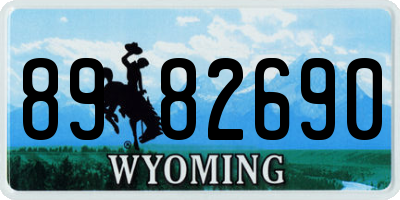 WY license plate 8982690