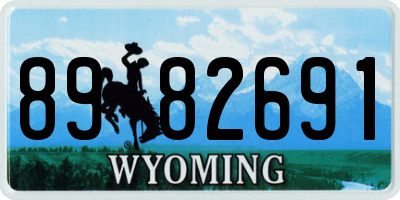 WY license plate 8982691