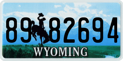 WY license plate 8982694