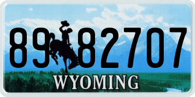 WY license plate 8982707