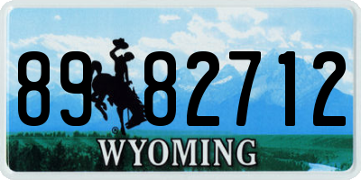 WY license plate 8982712